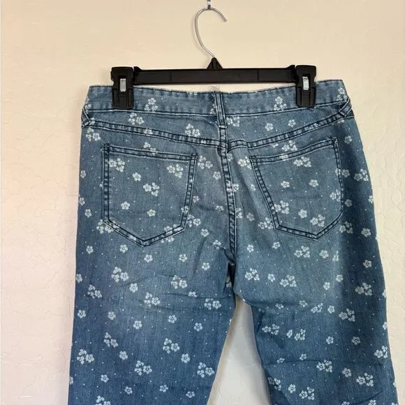Free People Ditsy Floral Print Cropped Skinny Jeans Size 28 - Picture 6 of 7